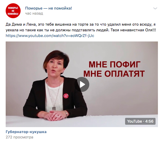 Скриншот из группы "ВК" "Поморье не помойка"